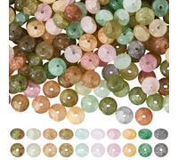 SUNNYCLUE 1 boîte D'Environ 310 Perles Rondelles en Verre de 8mm Perles de Boulier Multicolores Imitant Les Pierres Précieuses Indiennes Perles Plates et Rondes en Vrac pour la Création de Bijoux Bra