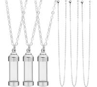 SUNNYCLUE 1 boîte DIY 5 Ensembles de Collier de Fiole Faisant Le Kit de Fiole en Verre Pendentif Bouchons de Bouteille à Vis Petite Bouteille de Souhait Sablier Souvenir Commémoratif Porte-Cendres de