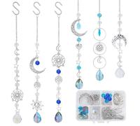 SUNNYCLUE 1 Boîte DIY Boule de Cristal Suncatcher Making Kit Suspendu Rainbow Maker Prism Suncatchers pour Fenêtre Arbre de Vie Extérieur Feng Shui Sun Shine Catcher Ornement de Jardin Perle à Facette