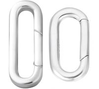 SUNNYCLUE 1 boîte S925 en Argent Sterling Fermoir Ovale Anneau de Porte à Ressort Grand Collier Long Blanc Lien Bouton Pression Raccourcisseur Métal Rehausseur Mousqueton pour la Fabrication de Bijoux