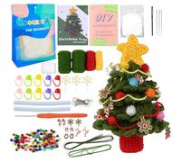 SUNNYCLUE 1 ensemble de Kit de Crochet de Noël à Faire Soi Même Kits de Démarrage au Crochet Kit de Tricot Artisanal pour Sapin de Noël Sapins de Noël au Crochet Tutoriels Vidéo Étape Par Étape Instru