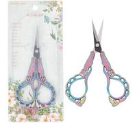 SUNNYCLUE 1 pièce de Ciseaux de Couture Petits Ciseaux de Broderie Vintage Style Européen Arc-en-Ciel en Acier Inoxydable Orchidées Ciseaux Artisanaux pour Fils de Tissu Travaux D'Aiguille Coupe Fourn