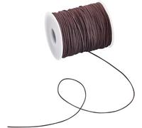 SUNNYCLUE 1 Rouleau de 109 mètres/100 m de Cordon Élastique en Polyester pour Perles de 1mm Fil à Coudre Rond Extensible Marron Coco avec Bobine pour la Fabrication de Bijoux Bracelets Colliers Fourn