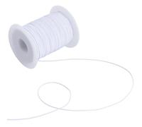 SUNNYCLUE 1 Rouleau de 109 mètres/100 m de Cordons Élastiques en Polyester Blanc en Vrac de 1mm de Fil à Coudre Tressé en Cire avec Bobine pour la Fabrication de Bijoux Bracelets Colliers Fournitures