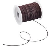 SUNNYCLUE 1 Rouleau de Cordon Élastique en Polyester de 109 mètres/100 m Cordon Extensible de 0.8mm Cordons de Couture de Perles Marron Coco avec Bobine de Fil à Bijoux pour Bracelets Colliers Fabric
