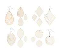 SUNNYCLUE 1 Set 120pcs Boucles d'oreilles en Bois Naturel Non Finies Pendentifs Plateau en Vrac avec Trou Bijoux Mamking Kit pour Femmes Filles Faisant des Boucles d'oreilles Bricolage