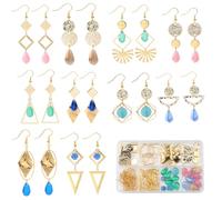 SUNNYCLUE 10 paire de Boucles D'Oreilles Pendantes en Or pour Femme Tendance 2025 paires 304 paires de Connecteurs Géométriques en Acier Inoxydable Carrés et Rhombiques Ensembles de Bijoux Cadeaux D'A