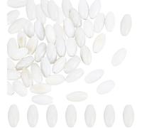 SUNNYCLUE 100 Perles D'Espacement en Coquillage Naturel en Vrac, Perles de Nacre Blanche, Ovales, Rondes, pour Bijoux, Bricolage, Blanc