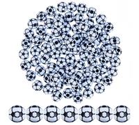 SUNNYCLUE 100 pièces Perles acryliques en forme de ballon de football rondes Perles de sport en vrac 115 mm Les cinq Hautes ligues de football en Europe Ballons en forme d'entretoises pour la fabricat