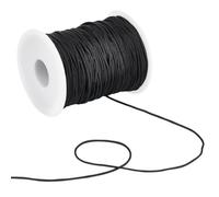 SUNNYCLUE 100 Yards Corde de Carillon à Vent Corde en Nylon Noir 1.5mm Cordon de Nouage Chinois Ficelle Corde Extérieure Fil de Corde Tressé Fil de Remplacement en Nylon pour Bracelet Kumihimo Craft L