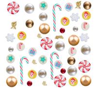 SUNNYCLUE 10000+Pcs Ensemble de Remplisseurs de Vase de Noël Remplisseur de Bougie Blanc Flottant Fausses Perles Perles de Noël Vacances Rouge Vert Canne en Bonbon Poudres de Paillettes Dorées Remplis