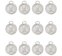 SUNNYCLUE 100Pcs 20mmx22mm Spirale Cristal Collier Cage Pendentifs Creux Rond Lave Pierre Titulaire Collier Cage Charmes pour Bricolage Boucle d'oreille Collier Fabrication de Bijoux Fournitures