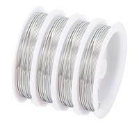 SUNNYCLUE 10M Fil de Cuivre 1mm Fil de Perlage de Calibre 18 Fil de Cuivre Argent Fil de Bijoux en Cuivre Fils D'Artisanat en Cuivre Résistant au Ternissement Fil Métallique Pliable pour la Fabricatio