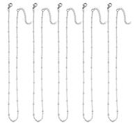 SUNNYCLUE 12 PACK 16 Pouces/0.4m 1.5mm Collier Boule Acier Inoxydable Chaîne Satellite en Acier Inoxydable Chaînes de Collier en Argent Satellite Perles Fermoirs à Griffes de Homard Chaîne Colliers en
