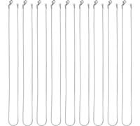 SUNNYCLUE 12 PACK 18 pouces / 0.45 m 1 mm Chaîne de Boîte en Acier Inoxydable en Vrac Argent Chaîne Rolo Collier Faisant des Fermoirs à Griffes de Homard en Métal Chaînes à Maillons Carrés pour la Fab