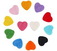 SUNNYCLUE 12 pièce de 12 couleurs de Boules de Feutre en Forme de Cœur Perles de Feutre en Laine pour la Saint Valentin les Mères les Pères L'Amour le Feutrage à L'Aiguille les Boules de Pompons Décor