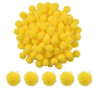 SUNNYCLUE 120 pièces de pompons jaunes de 15 mm, pompons scintillants en vrac, pompons doux de Noël en polyester à paillettes, pompons ronds mignons et moelleux pour les loisirs créatifs, la fabricati