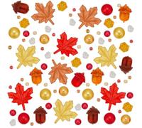 SUNNYCLUE 1200 + pièces de Remplissage de Vase de Thanksgiving Perles de Remplissage de Vase de Vacances Automne Mini Gland Feuilles D'Érable Remplissage de Bougies Perles Flottantes pour Vases Centre