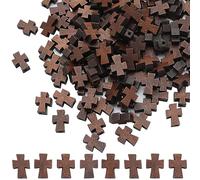 SUNNYCLUE 150 Pcs Perles en Bois Naturel - Croix Inachevée pour Chapelets et Fabrication de Bijoux - Breloques Entretoise en Vrac