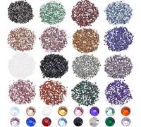SUNNYCLUE 16000 pièce de 16 Couleurs de Perles de Peinture Diamant Recharges d'art Diamant 1.5mm Résine Colorée Ronde à Dos Plat Cabochons Strass Scintillants Mini Perles pour Arts du Diamant Maquill