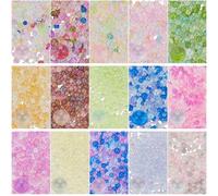 SUNNYCLUE 180G 12 couleurs Mini Perles à Bulles en Verre de Remplissage de Perles Transparentes Colorées Magiques Gouttelettes D'Eau Rondes en Vrac Remplissages de Vase Perles Miniatures Sans Trou pou