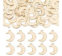 SUNNYCLUE 1boîte 100Pièces Breloque Lune en Vrac en Acier Inoxydable Breloques Lune Or Breloque Croissant de Lune Lunes Étoile Céleste Porte-Bonheur pour la Fabrication de Bijoux Breloques Collier à F