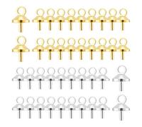 SUNNYCLUE 1Boîte 120Pcs 2Couleurs Pendentifs Pincée Charme Connecteur Conclusions Pendentif Bélières Fermoirs en Laiton Coupe Perle Peg Bélières Broche Pendentifs pour Perles Demi-Percées
