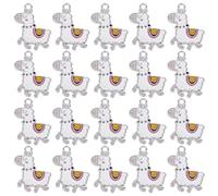 SUNNYCLUE 1boîte 20pièces Breloques Animaux Breloques Lama Breloque Mouton en Vrac Breloque Alpaga Émail Breloques en Alliage de Métal Blanc pour la Fabrication de Bijoux Collier à Breloques Bracelets