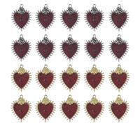 SUNNYCLUE 1boîte 20pièces Breloques Coeur Gothique Breloque Halloween en Vrac Rouge Amour Épines Mauvais Yeux Émail Breloque avec Strass pour Fabrication de Bijoux Breloques Résultats Collier à Faire