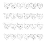 SUNNYCLUE 1boîte 24pièces 12 breloques du Zodiaque Style Signe du Zodiaque 304 breloques en Acier Inoxydable Cœur Plat Rond Constellation Breloque pour la Fabrication de Bijoux Breloques Bracelet à Br