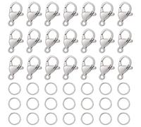 SUNNYCLUE 1Boîte Fermoir Bracelet kit Fermoirs Mousqueton Homard en Vrac 304 Mousqueton en Acier Inoxydable Collier Bracelet Attaches Crochet Fabrication
