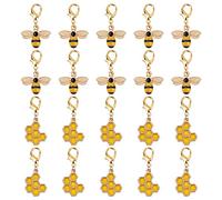 SUNNYCLUE 1box 40Pcs 2Styles Les Abeilles Marqueurs de Point de Crochet, Émail Alliage Crochet Marqueur Point Charme Marqueur Point Verrouillage avec Fermoirs à Pince de Homard pour Tricot Accessoire
