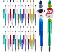 SUNNYCLUE 20 stylo à Bille à Perles en Vrac Coloré Créatif à Tige Rétractable Stylo à Bille à Encre Perlée pour Bricolage Stylo Perles Décorations École Bureau Fournitures de Remise des Diplômes Artis