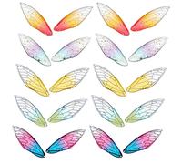 SUNNYCLUE 20Pcs 5 Colors Butterfly Wing Resin Pendants Insect Dragonfly Wing Charms Transparent Drop Charms with Gold Foil for Jewelry Crafts Making