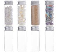 SUNNYCLUE 24 mini Bouteilles en Verre de 40 ml avec Bouchon à Vis en Aluminium, Ensemble de Tubes à Essai en Verre, Petite Bouteille Scellée en Verre Vide, Mini Bocaux pour Bricolage, Stockage D'Artis
