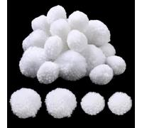 SUNNYCLUE 24 pièces Boules pompons blanches Boules pompons en laine 1/1,5 pouce Douces et moelleuses Fil à tricoter Accessoires de décoration pour projets artistiques et artisanaux DIY Projets artisti