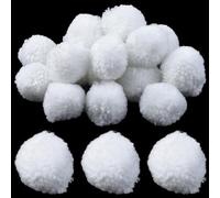 SUNNYCLUE 24 Pompon en Laine Blanche de 5cm Boules Rondes et Moelleuses en Feutre Doux Décoration Faite à la Main guirlandes Suspendue Ornements pour Bricolage Artisanat Maison Fête Noël Halloween AC