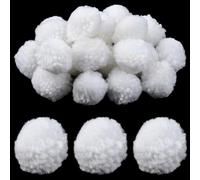 SUNNYCLUE 24Pcs 30mm Fil Pom Poms Boules de Pompom Blanc Boules de Pompom en vrac Hiver Forme ronde Polyester Soft Fluffy Fuzzy Petites Pompoms pour l'artisanat Faites-vous des chapeaux créatifs Chaus