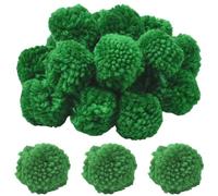 SUNNYCLUE 24Pcs Green Pompom Balls Wool Pom Pom Bulk 4cm Soft Felt Fluffy Fuzzy Round Decorations Handmade Pendant Ornaments Balle pour Bricolage Art Crafts Home Party Noël Saint Patrick Accessoires
