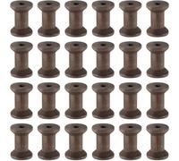 SUNNYCLUE 25 Bobine Bois Vide Bobine de Fil de Bois Marron en Naturel Inachevé Fil Vide Tissage Ruban Textile Rouleau Corde Organisateur Cordon Crochet Ligne Dentelle pour Broderi