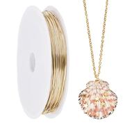 SUNNYCLUE 25 m Véritable Fil de Cuivre Plaqué Or 14 carats 0.6 mm Fils de Cuivre de Calibre 22 Fil de Cuivre pour Travaux Manuels Fil de Perles Fil de Cuivre pour la Fabrication de Bijoux, Emballage,