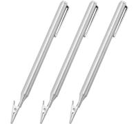 SUNNYCLUE 3 Pince Crocodile Télescopique Extensible Réglable en Métal Argenté Outil de Stylo Crocodile en Acier Inoxydable pour la Fixation de Bijoux et la Mécanique