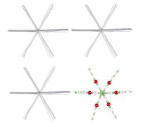 SUNNYCLUE 30 pièce de Fil de Fer pour Flocon de Neige Décoration d'hiver en Alliage Décoration de Noël Perles Fil pour la Fabrication de Perles Décorations de Fête Fournitures de Bricolage