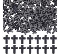 SUNNYCLUE 300 pcs Croix Noire Perles Croix Perle en Vrac Breloques de Pâques Croix Acrylique Opaque Petit Gros Crucifix Mini Entretoise Perle Lâche pour la Fabrication de Bijoux Assortiments de Perles