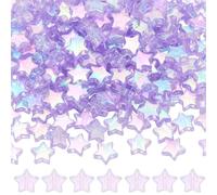SUNNYCLUE 300 pièce de 10mm de Perle en Forme D'Étoile Violette en Acrylique Transparent de Couleur AB Lilas Perle D'Espacement en Cristal Mignon pour la Fabrication de Bijoux Breloques Bracelets Coll