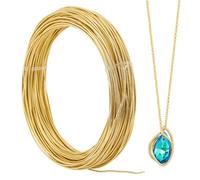 SUNNYCLUE 30M Fil D'Artisanat en Aluminium Fil de Bijoux de 1.2 mm Fil D'Aluminium de Calibre 17 Fil D'Artisanat en Métal Pliable Doré Fil Métallique Pliable pour la Fabrication de Bijoux Emballage de