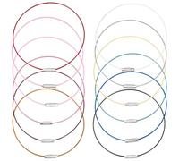 SUNNYCLUE 36 Porte Clés en Fil Métallique Coloré de 12 Couleurs Câble en Acier de 225cm avec Fermoirs à Vis en Laiton pour Suspendre des Étiquettes de Bagages des Étiquettes D'Identification des Lois