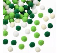 SUNNYCLUE 4 Couleur 400 Pièces 15mm Boules de Pompon Vert Petits Pompons Duveteux Mini Blanc Doux Puff Fluffy Rond Assortiment St Patrick Ball pour Bricolage Artisanat Maison Fête Chapeau Chaussures