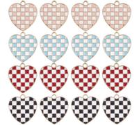 SUNNYCLUE 40Pcs 4 Couleurs Breloques en Alliage Mini Coeurs Blancs Breloque en Émail en Vrac Amour Rouge Rose Breloques de Saint Valentin pour la Fabrication de Bijoux Charmes Fournitures Porte-Clés P