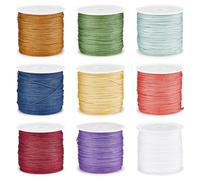 SUNNYCLUE 443 Yards 9 Rouleaux de Cordes de Perles en Nylon Couleur Macaron 0.8mm Cordon de Nouage Chinois Rouge Vert Bleu Violet Bracelet D'Amitié Fil de Tressage Corde en Nylon pour Bracelets Carill